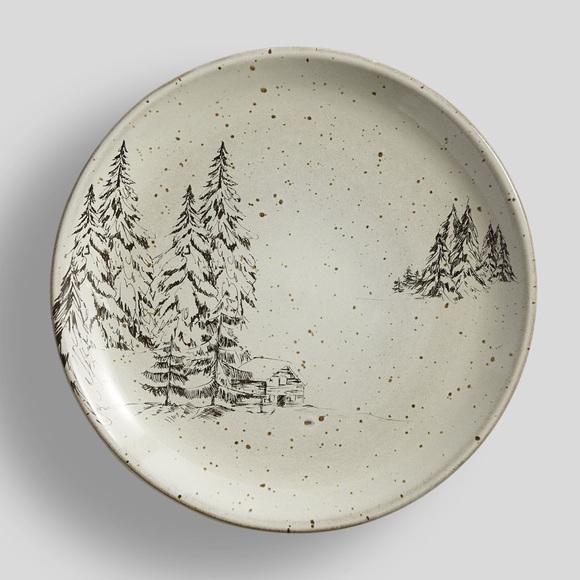 Pottery Barn Rustic Forest Stoneware Set Of 4 Salad Plates. BNIB